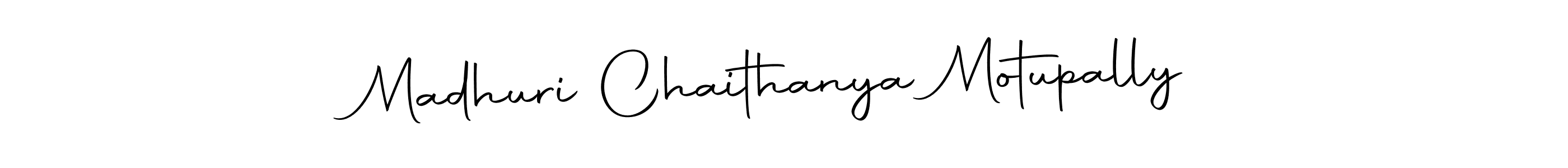 Design your own signature with our free online signature maker. With this signature software, you can create a handwritten (Autography-DOLnW) signature for name Madhuri Chaithanya Motupally. Madhuri Chaithanya Motupally signature style 10 images and pictures png