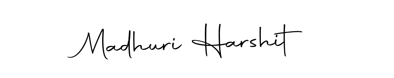 You should practise on your own different ways (Autography-DOLnW) to write your name (Madhuri Harshit) in signature. don't let someone else do it for you. Madhuri Harshit signature style 10 images and pictures png