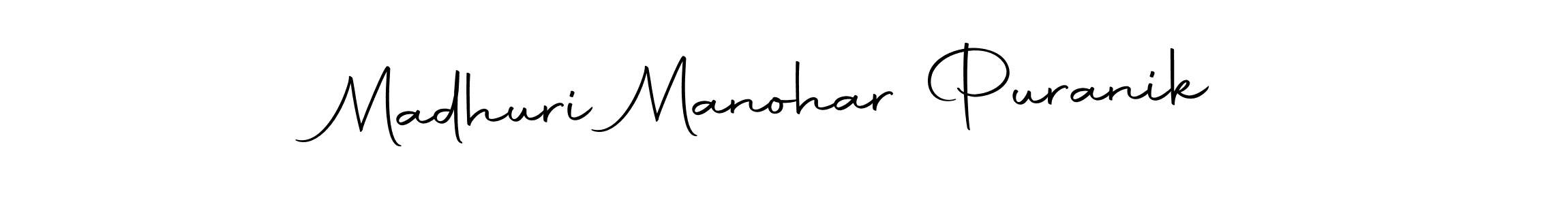 The best way (Autography-DOLnW) to make a short signature is to pick only two or three words in your name. The name Madhuri Manohar Puranik include a total of six letters. For converting this name. Madhuri Manohar Puranik signature style 10 images and pictures png