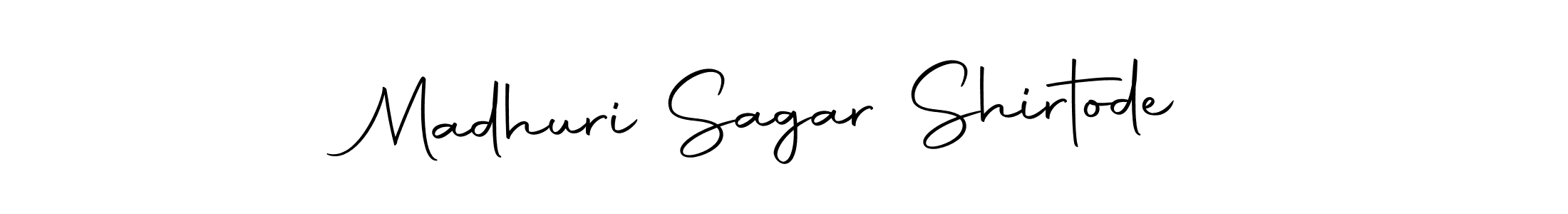How to make Madhuri Sagar Shirtode name signature. Use Autography-DOLnW style for creating short signs online. This is the latest handwritten sign. Madhuri Sagar Shirtode signature style 10 images and pictures png