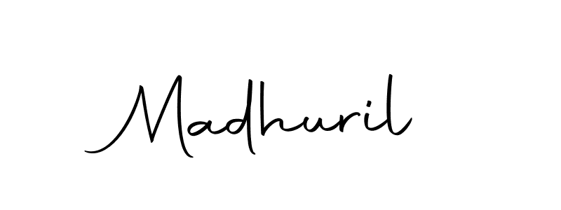 How to make Madhuril name signature. Use Autography-DOLnW style for creating short signs online. This is the latest handwritten sign. Madhuril signature style 10 images and pictures png
