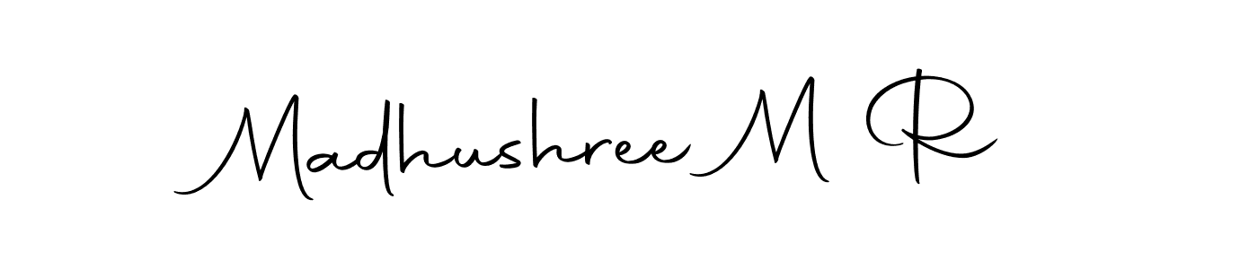 Design your own signature with our free online signature maker. With this signature software, you can create a handwritten (Autography-DOLnW) signature for name Madhushree M R. Madhushree M R signature style 10 images and pictures png