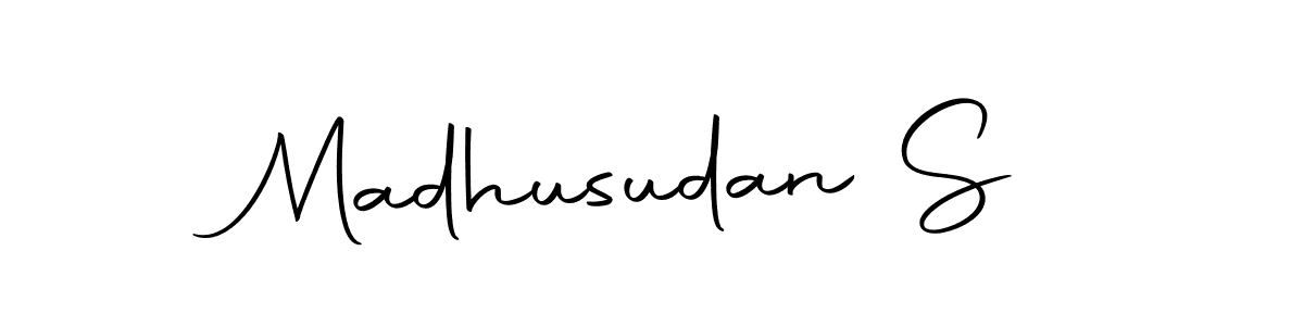 Create a beautiful signature design for name Madhusudan S. With this signature (Autography-DOLnW) fonts, you can make a handwritten signature for free. Madhusudan S signature style 10 images and pictures png