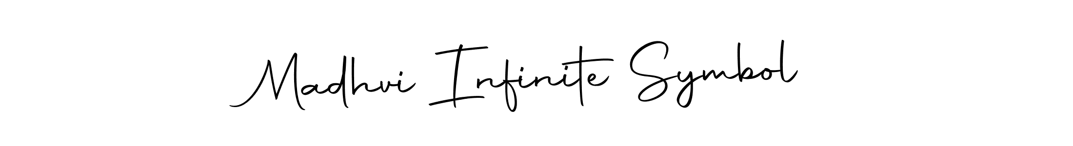 How to make Madhvi Infinite Symbol name signature. Use Autography-DOLnW style for creating short signs online. This is the latest handwritten sign. Madhvi Infinite Symbol signature style 10 images and pictures png