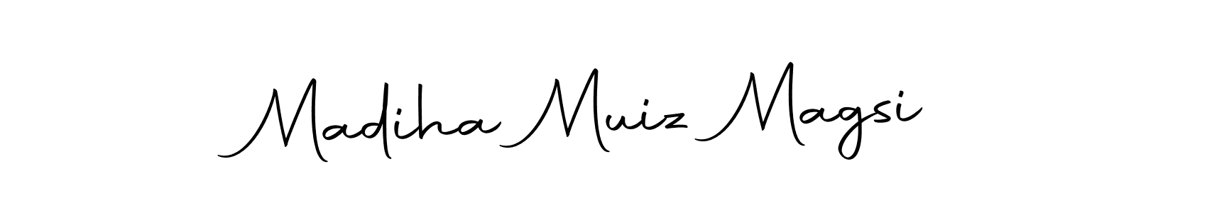 The best way (Autography-DOLnW) to make a short signature is to pick only two or three words in your name. The name Madiha Muiz Magsi include a total of six letters. For converting this name. Madiha Muiz Magsi signature style 10 images and pictures png