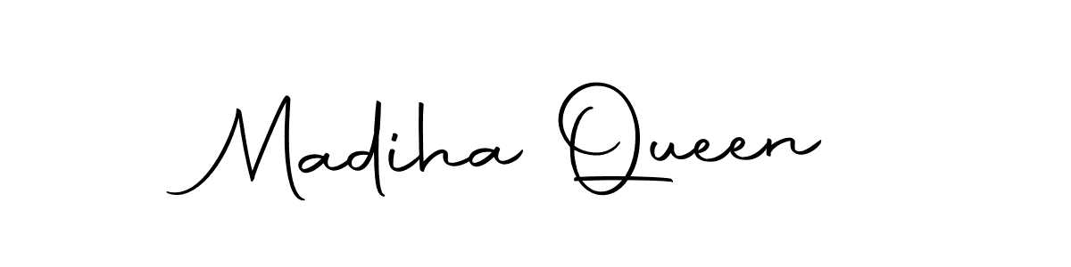 Design your own signature with our free online signature maker. With this signature software, you can create a handwritten (Autography-DOLnW) signature for name Madiha Queen. Madiha Queen signature style 10 images and pictures png