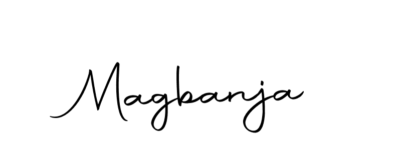 Design your own signature with our free online signature maker. With this signature software, you can create a handwritten (Autography-DOLnW) signature for name Magbanja. Magbanja signature style 10 images and pictures png