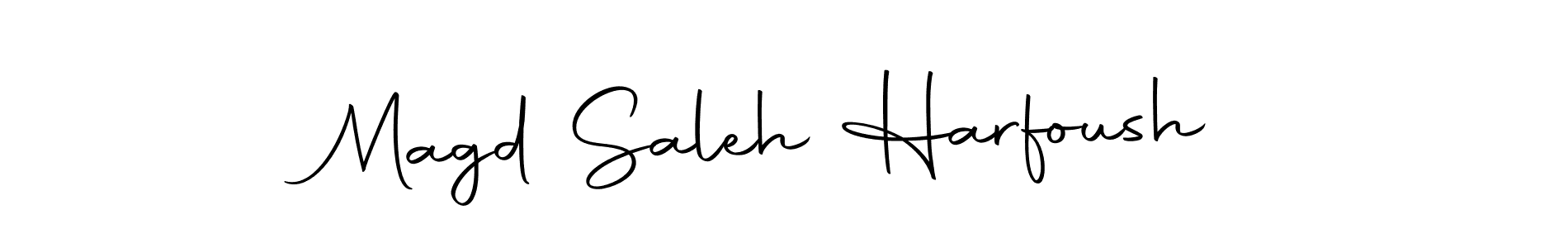 You should practise on your own different ways (Autography-DOLnW) to write your name (Magd Saleh Harfoush) in signature. don't let someone else do it for you. Magd Saleh Harfoush signature style 10 images and pictures png