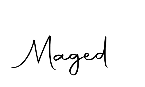 Make a beautiful signature design for name Maged. With this signature (Autography-DOLnW) style, you can create a handwritten signature for free. Maged signature style 10 images and pictures png