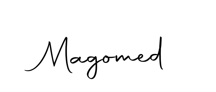 Design your own signature with our free online signature maker. With this signature software, you can create a handwritten (Autography-DOLnW) signature for name Magomed. Magomed signature style 10 images and pictures png