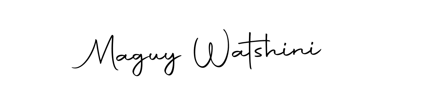 Design your own signature with our free online signature maker. With this signature software, you can create a handwritten (Autography-DOLnW) signature for name Maguy Watshini. Maguy Watshini signature style 10 images and pictures png
