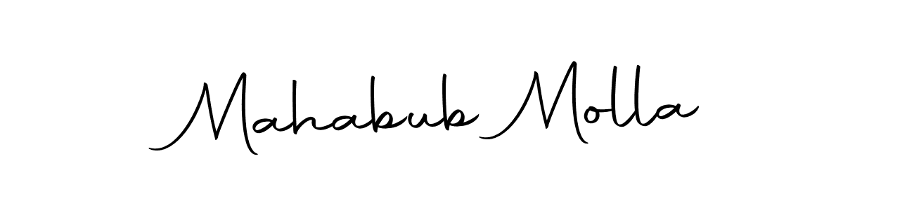 How to make Mahabub Molla name signature. Use Autography-DOLnW style for creating short signs online. This is the latest handwritten sign. Mahabub Molla signature style 10 images and pictures png