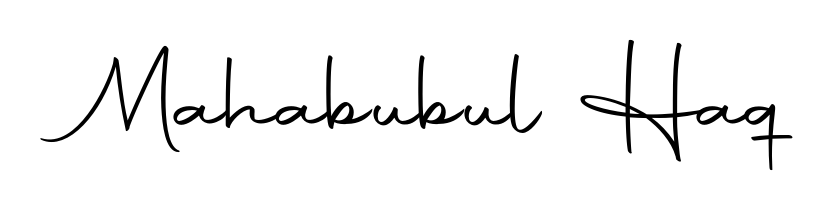 Create an unforgettable impression when signing with Mahabubul Haq name styled in Autography-DOLnW typography. 100% free online generator. Mahabubul Haq signature style 10 images and pictures png