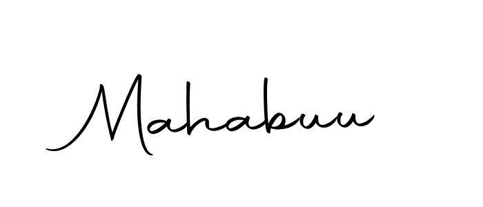 You should practise on your own different ways (Autography-DOLnW) to write your name (Mahabuu) in signature. don't let someone else do it for you. Mahabuu signature style 10 images and pictures png