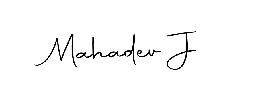 Create a beautiful signature design for name Mahadev J. With this signature (Autography-DOLnW) fonts, you can make a handwritten signature for free. Mahadev J signature style 10 images and pictures png