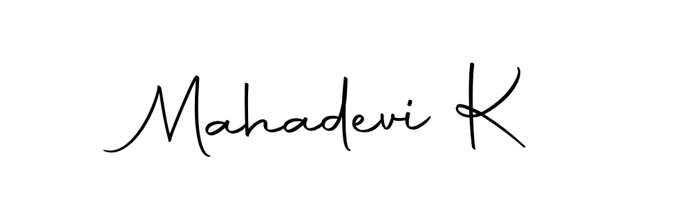 How to make Mahadevi K signature? Autography-DOLnW is a professional autograph style. Create handwritten signature for Mahadevi K name. Mahadevi K signature style 10 images and pictures png