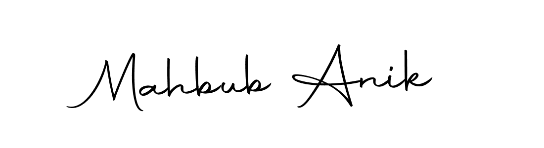 How to make Mahbub Anik name signature. Use Autography-DOLnW style for creating short signs online. This is the latest handwritten sign. Mahbub Anik signature style 10 images and pictures png