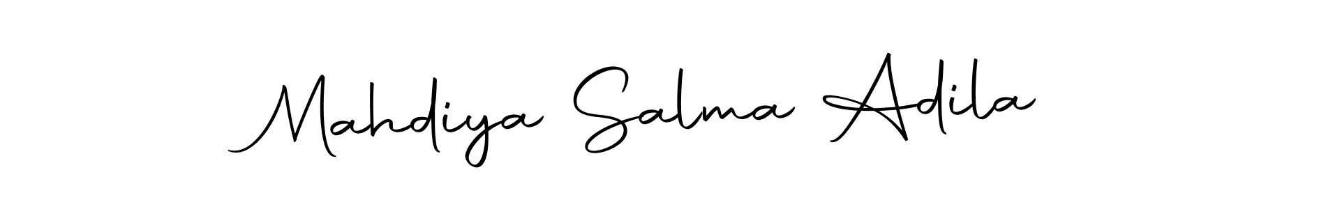You should practise on your own different ways (Autography-DOLnW) to write your name (Mahdiya Salma Adila) in signature. don't let someone else do it for you. Mahdiya Salma Adila signature style 10 images and pictures png