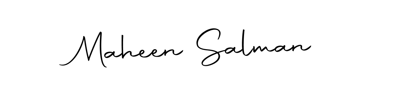 Design your own signature with our free online signature maker. With this signature software, you can create a handwritten (Autography-DOLnW) signature for name Maheen Salman. Maheen Salman signature style 10 images and pictures png