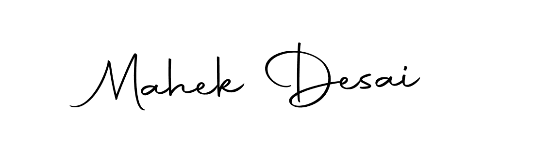 Design your own signature with our free online signature maker. With this signature software, you can create a handwritten (Autography-DOLnW) signature for name Mahek Desai. Mahek Desai signature style 10 images and pictures png