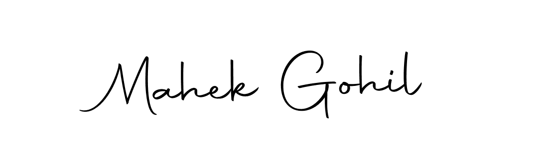 Mahek Gohil stylish signature style. Best Handwritten Sign (Autography-DOLnW) for my name. Handwritten Signature Collection Ideas for my name Mahek Gohil. Mahek Gohil signature style 10 images and pictures png