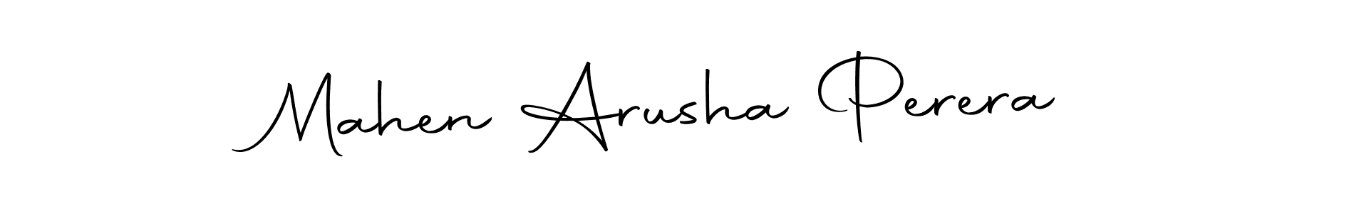 How to make Mahen Arusha Perera name signature. Use Autography-DOLnW style for creating short signs online. This is the latest handwritten sign. Mahen Arusha Perera signature style 10 images and pictures png