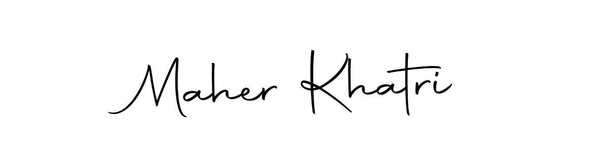 You should practise on your own different ways (Autography-DOLnW) to write your name (Maher Khatri) in signature. don't let someone else do it for you. Maher Khatri signature style 10 images and pictures png