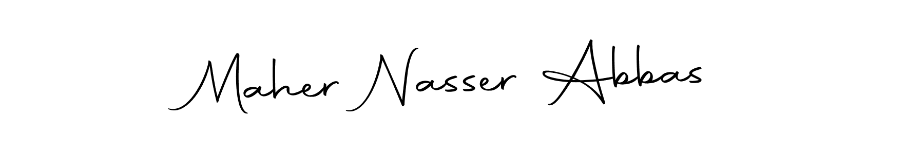 How to make Maher Nasser Abbas name signature. Use Autography-DOLnW style for creating short signs online. This is the latest handwritten sign. Maher Nasser Abbas signature style 10 images and pictures png