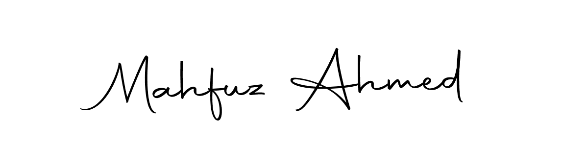 Use a signature maker to create a handwritten signature online. With this signature software, you can design (Autography-DOLnW) your own signature for name Mahfuz Ahmed. Mahfuz Ahmed signature style 10 images and pictures png