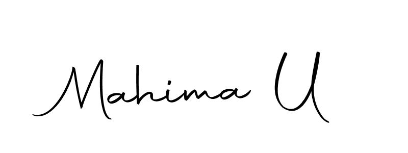 Make a beautiful signature design for name Mahima U. With this signature (Autography-DOLnW) style, you can create a handwritten signature for free. Mahima U signature style 10 images and pictures png