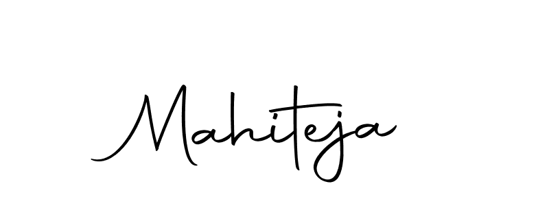 You should practise on your own different ways (Autography-DOLnW) to write your name (Mahiteja) in signature. don't let someone else do it for you. Mahiteja signature style 10 images and pictures png