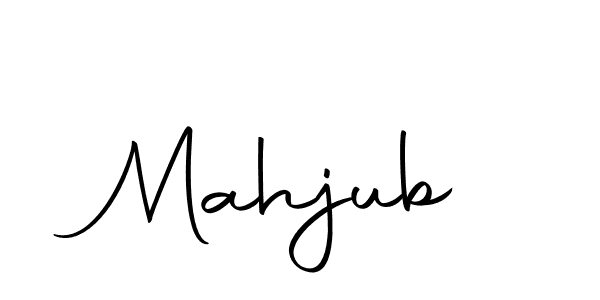 Design your own signature with our free online signature maker. With this signature software, you can create a handwritten (Autography-DOLnW) signature for name Mahjub. Mahjub signature style 10 images and pictures png