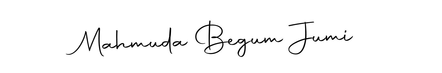 Create a beautiful signature design for name Mahmuda Begum Jumi. With this signature (Autography-DOLnW) fonts, you can make a handwritten signature for free. Mahmuda Begum Jumi signature style 10 images and pictures png