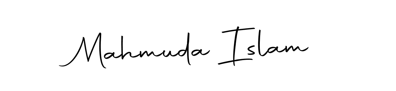 How to make Mahmuda Islam name signature. Use Autography-DOLnW style for creating short signs online. This is the latest handwritten sign. Mahmuda Islam signature style 10 images and pictures png
