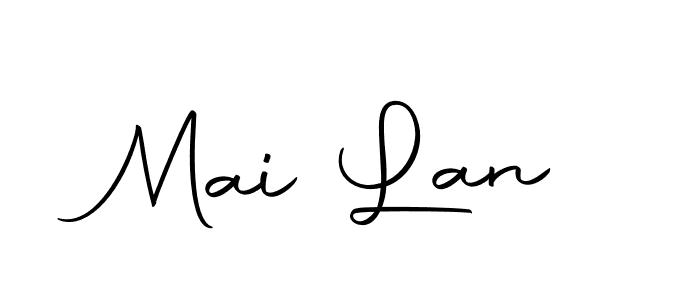 You should practise on your own different ways (Autography-DOLnW) to write your name (Mai Lan) in signature. don't let someone else do it for you. Mai Lan signature style 10 images and pictures png