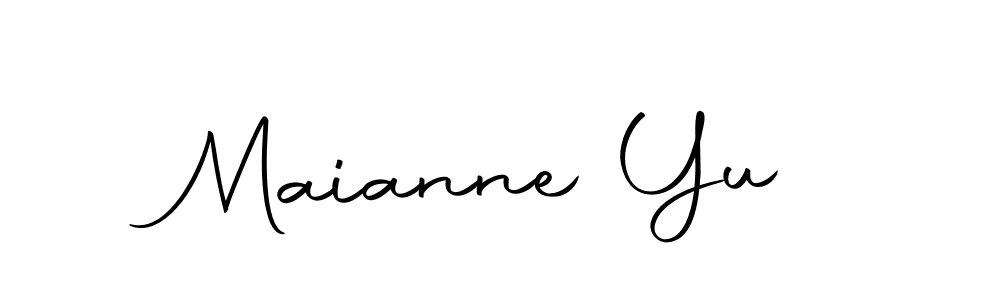 You should practise on your own different ways (Autography-DOLnW) to write your name (Maianne Yu) in signature. don't let someone else do it for you. Maianne Yu signature style 10 images and pictures png