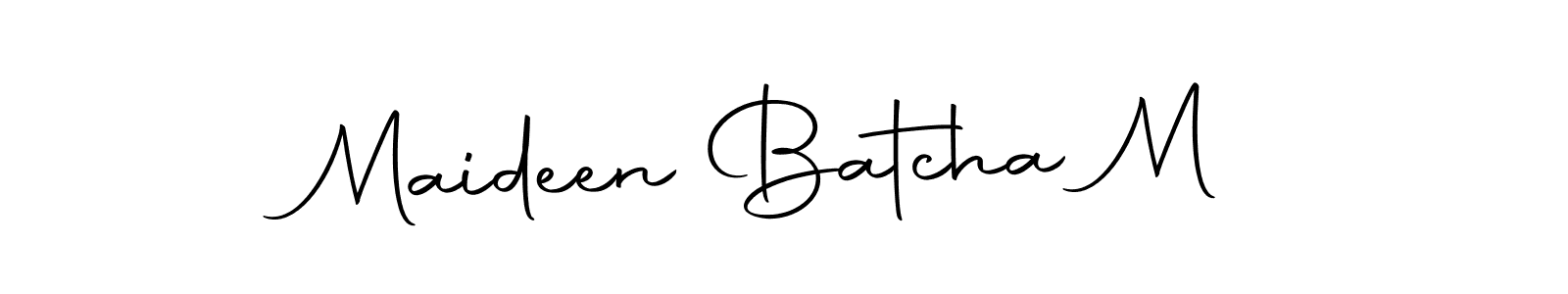 Use a signature maker to create a handwritten signature online. With this signature software, you can design (Autography-DOLnW) your own signature for name Maideen Batcha M. Maideen Batcha M signature style 10 images and pictures png