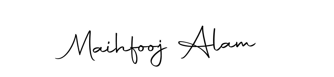 How to make Maihfooj Alam name signature. Use Autography-DOLnW style for creating short signs online. This is the latest handwritten sign. Maihfooj Alam signature style 10 images and pictures png