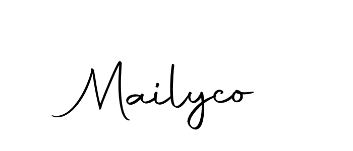 Design your own signature with our free online signature maker. With this signature software, you can create a handwritten (Autography-DOLnW) signature for name Mailyco. Mailyco signature style 10 images and pictures png