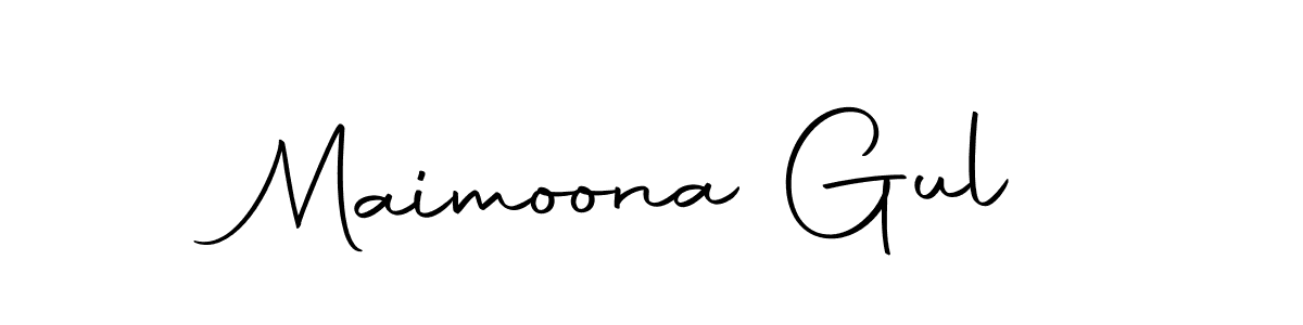 Design your own signature with our free online signature maker. With this signature software, you can create a handwritten (Autography-DOLnW) signature for name Maimoona Gul. Maimoona Gul signature style 10 images and pictures png