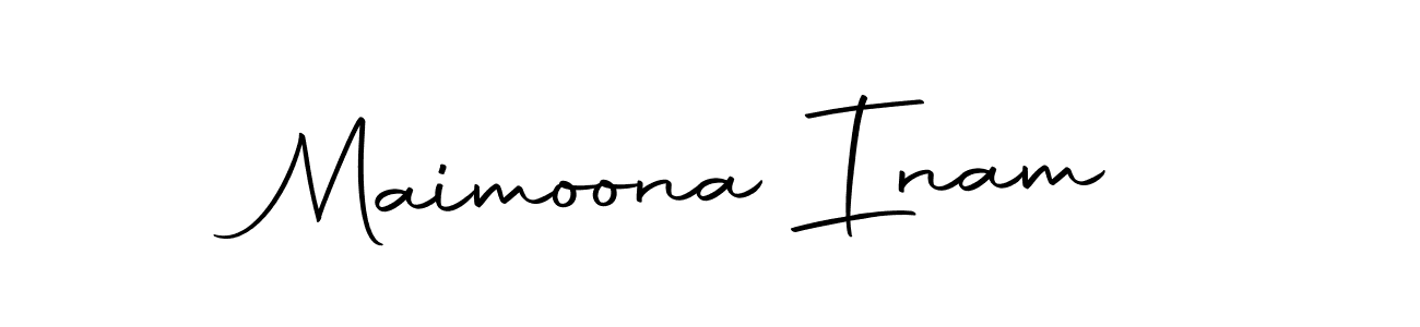 Create a beautiful signature design for name Maimoona Inam. With this signature (Autography-DOLnW) fonts, you can make a handwritten signature for free. Maimoona Inam signature style 10 images and pictures png