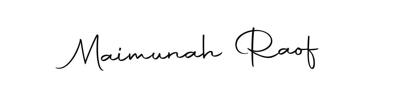 Design your own signature with our free online signature maker. With this signature software, you can create a handwritten (Autography-DOLnW) signature for name Maimunah Raof. Maimunah Raof signature style 10 images and pictures png
