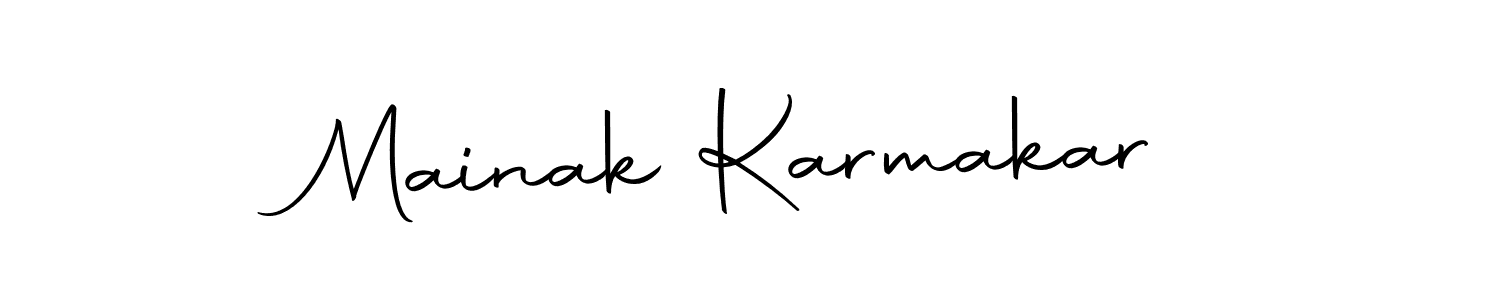 How to make Mainak Karmakar name signature. Use Autography-DOLnW style for creating short signs online. This is the latest handwritten sign. Mainak Karmakar signature style 10 images and pictures png