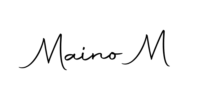 Design your own signature with our free online signature maker. With this signature software, you can create a handwritten (Autography-DOLnW) signature for name Maino M. Maino M signature style 10 images and pictures png