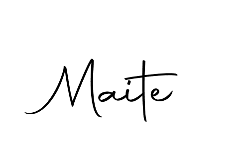 Use a signature maker to create a handwritten signature online. With this signature software, you can design (Autography-DOLnW) your own signature for name Maite. Maite signature style 10 images and pictures png