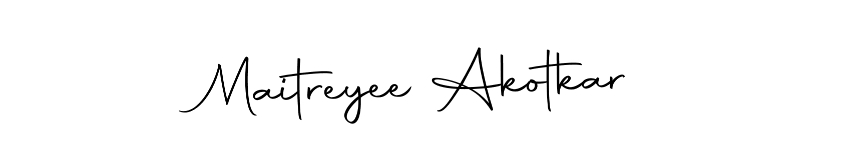 How to make Maitreyee Akotkar name signature. Use Autography-DOLnW style for creating short signs online. This is the latest handwritten sign. Maitreyee Akotkar signature style 10 images and pictures png