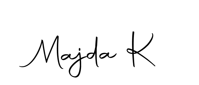Use a signature maker to create a handwritten signature online. With this signature software, you can design (Autography-DOLnW) your own signature for name Majda K. Majda K signature style 10 images and pictures png