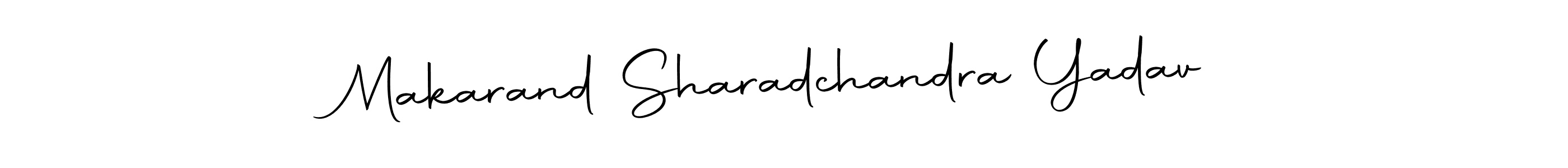 You should practise on your own different ways (Autography-DOLnW) to write your name (Makarand Sharadchandra Yadav) in signature. don't let someone else do it for you. Makarand Sharadchandra Yadav signature style 10 images and pictures png