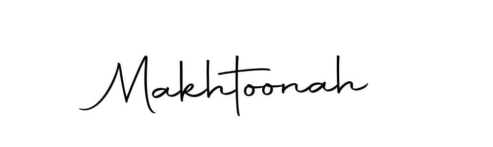 Design your own signature with our free online signature maker. With this signature software, you can create a handwritten (Autography-DOLnW) signature for name Makhtoonah. Makhtoonah signature style 10 images and pictures png