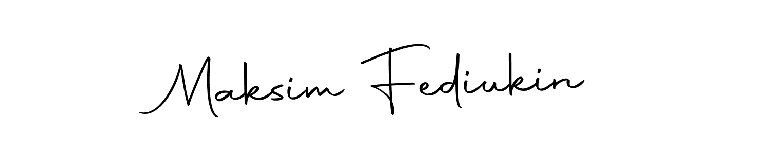 How to make Maksim Fediukin name signature. Use Autography-DOLnW style for creating short signs online. This is the latest handwritten sign. Maksim Fediukin signature style 10 images and pictures png
